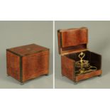 A 19th century walnut box, with ebony and satinwood inlay.  Width 32.5 cm.