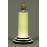 A Royal Doulton Art Deco lamp base, with circular stepped base to cylindrical column.
