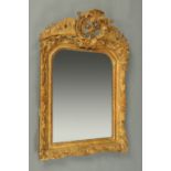 A late 18th century giltwood and gesso framed mirror,