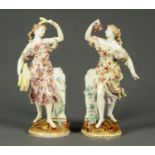 A pair of late 19th century Samson of Paris female figures, polychrome.  Height 36 cm.  CONDITION