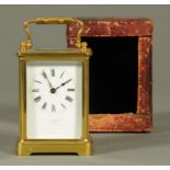 An early 20th century brass carriage clock, by R. & L.