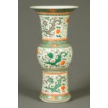 A 19th century Chinese Famille Verte vase, decorated with dragons and flowers.  Height 45 cm (see