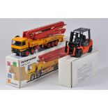 Conrad 1/50 Putzmeister Concrete Pump Truck plus Toyota Forklift. M in boxes. (2)