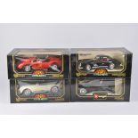 Selection of 1/18 Scale Burago Models including Ferrari, Lancia, Mercedes and Jaguar. All M in VG to