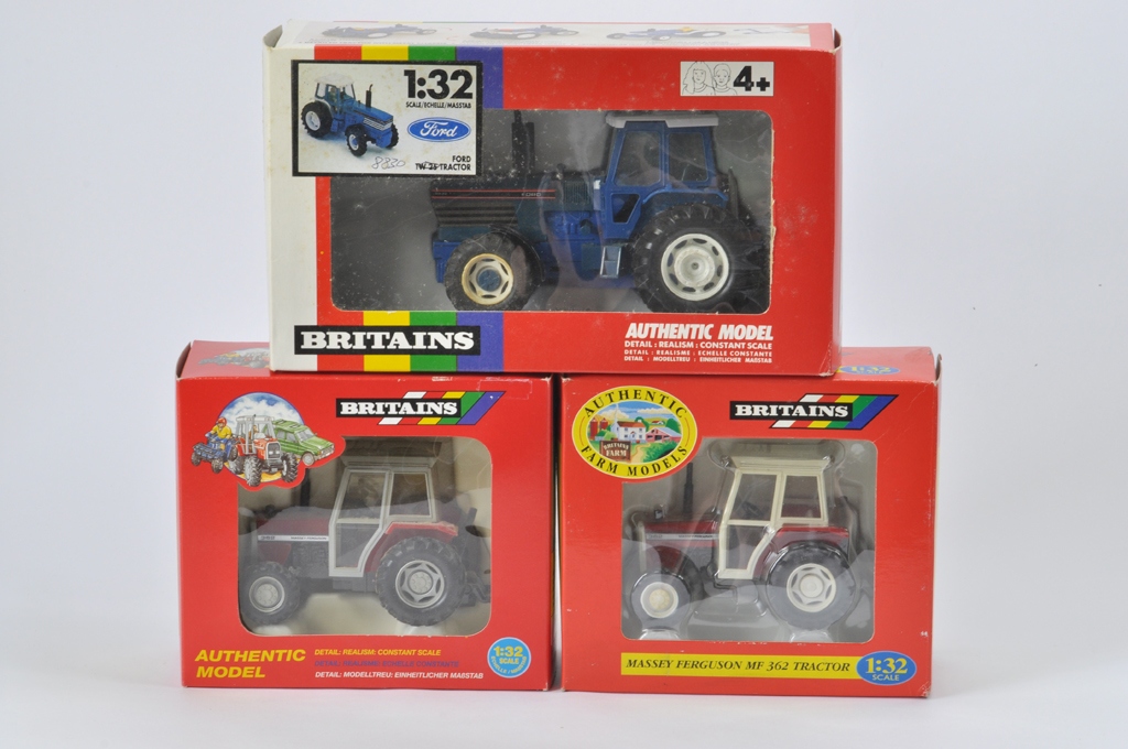 Britains Farm Tractor Selection including Ford 8830 plus Massey Ferguson 362 x 2.(A, B are A) (3)