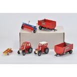 Britains Farm Tractor and Implement Selection including Massey Ferguson 135 x 2. MF200 Trailer x 2