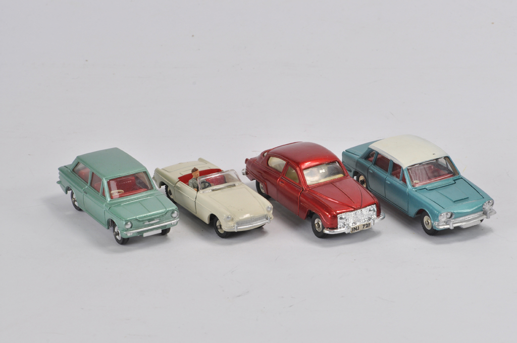 A group of unboxed diecast to include Dinky No. 138 Hillman Imp Saloon metallic green, red interior,