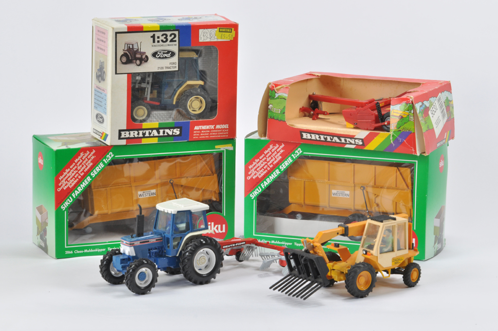 Britains and Siku Farm Selection including Code 3 Richard Western Trailers x 2, Ford 5610 with Rake,