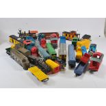 An interesting group of larger scale Railway Toys including Timpo, Thomas the Tank Engine (Ertl),