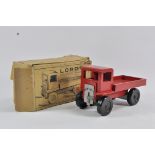 Rare Chad Valley Mechanical Lorry with Bevel Gear Transmission. Red. Good Plus to Very Good.