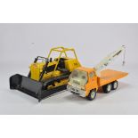 Large Scale Pressed Steel Tonka T9 Bulldozer and Tonka Crane Lorry. Good to Very Good.