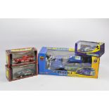 Scalextric Trio of Racing Cars and RC Suburu Impreza. Excellent in Good boxes. (4)