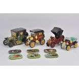 Group of Novelty Vintage Car collectables. Ceramic. Plus Car Coasters. Excellent. (10)