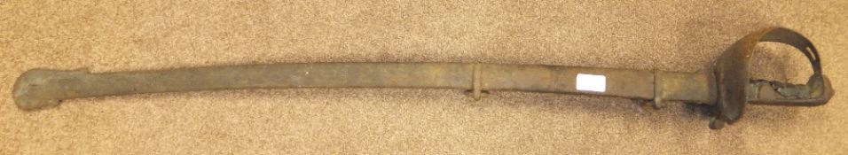 An 1821 pattern heavy cavalry trooper's sword, in metal scabbard CONDITION REPORTS Length of blade