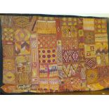 Two Indian needlework wall hangings of p
