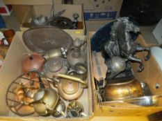 Three boxes of assorted metal wares to i