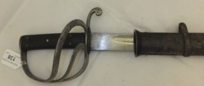 An 1853 pattern cavalry trooper's sword CONDITION REPORTS Wear, knocks, scuffs, pitting.  Tip of