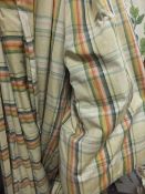 A pair of moire silk type interlined cur