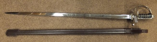 An 1854 pattern Welsh Guards officer's sword by Wilkinson, in leather scabbard CONDITION REPORTS