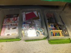 Three boxes of assorted card making equi