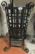 A vintage wrought iron brazier