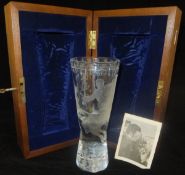 A commemorative glass goblet by David Gu