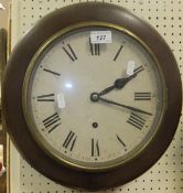 A circular mahogany framed wall dial wit