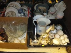 Five boxes of assorted ornamental china