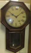 A Victorian walnut cased drop dial wall