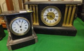 A French style mantel clock with black p