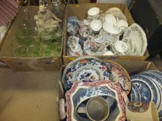 Two boxes of chinaware to include Crown