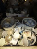 Two boxes of assorted china wares to inc