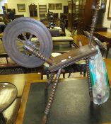A 19th Century beech spinning wheel init
