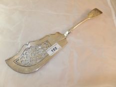 A Victorian silver fish slice with pierc