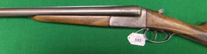 A Spanish "Master" 12 bore shotgun made by Ugartechea, double barrel, side by side, ejector, 273/