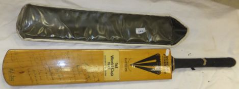 An Australia v West Indies First World Cup 1975 cricket bat signed by both teams CONDITION REPORTS