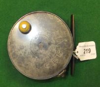 A Hardy "Perfect" 4" salmon fly reel, with brass foot and rim mounted tension adjuster CONDITION