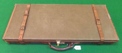 A leather bound canvas covered double mo