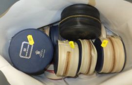 A collection of 13 Hardy fishing reel ca