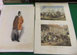 AFTER HENRY ALKEN "The High Mettled Racer", colour prints, a pair, together with three artist's