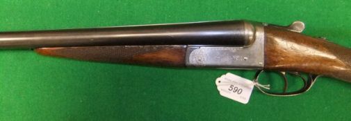 A Miroku Model 500 12 bore shotgun, side by side, box lock, non ejector, 28" barrels (No. 107059),