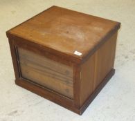 A mahogany five drawer specimen cabinet containing various mid 20th Century native and other