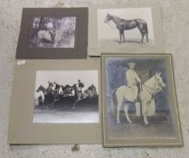 Four black and white photographic prints