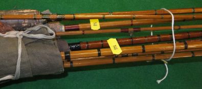 A collection of four vintage split cane