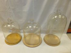 A selection of three various bell jar st