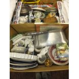 Two boxes of assorted decorative china w