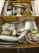 Two boxes of assorted decorative china w