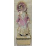 A bisque headed musical automaton doll w