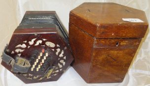 A Lachenal & Co. 48 button rosewood case