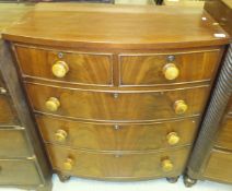 A Victorian mahogany bow fronted chest o